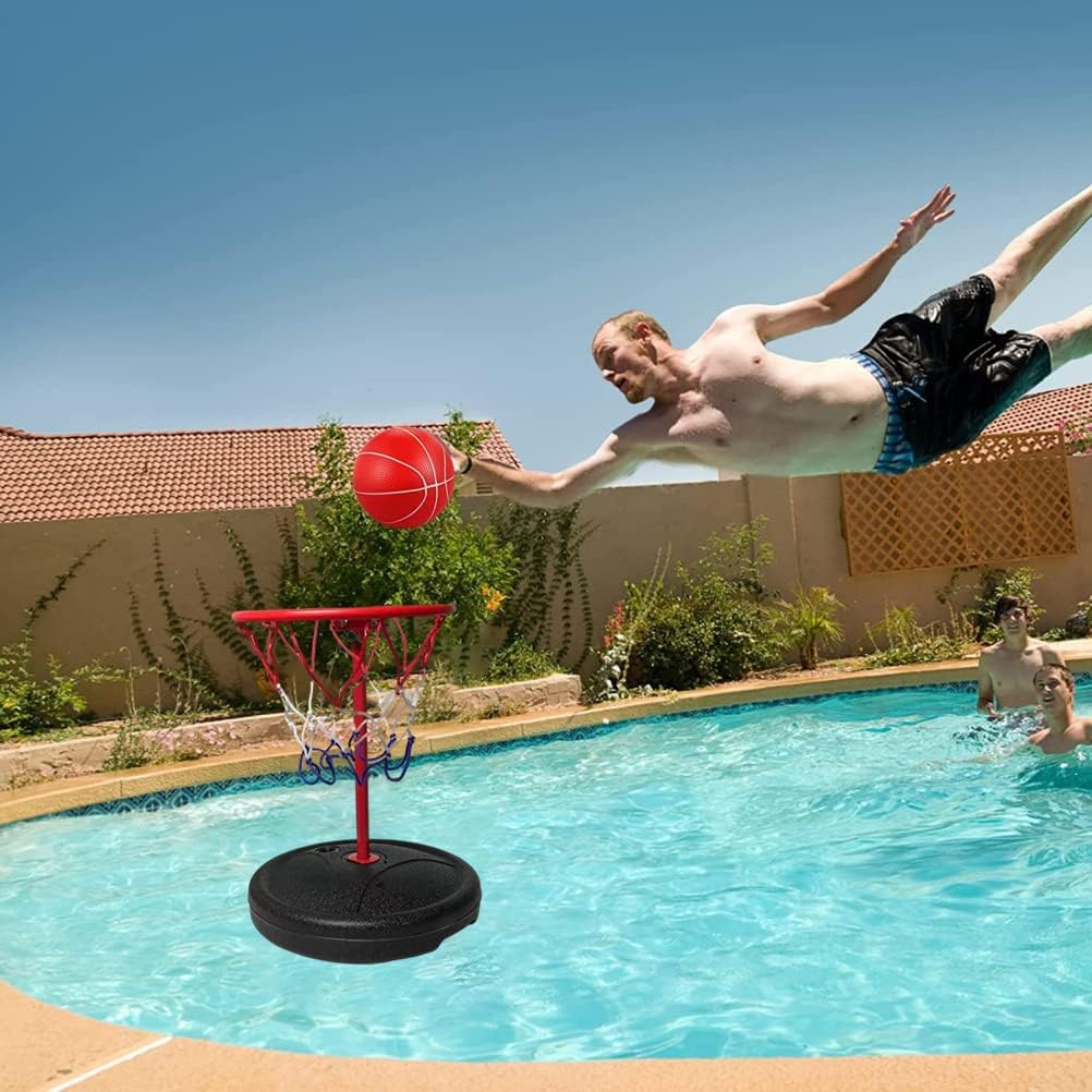 Schwimmbecken-Basketballkorb, Schwimmender Kunststoff-Metall-Basketballkorb mit 35 Cm Höhe, Tragbare