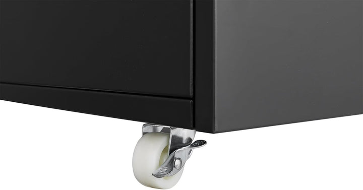 Rollcontainer Aktenschrank Büroschrank aus Metall mit 2 Türen und Verstellbare Einlegeböden, Drucker