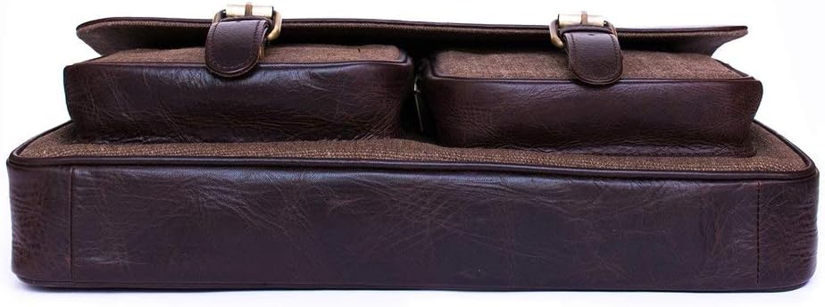 Julké Business-Tasche ´Classic Messenger Bag´ aus hochwertigem Rinderleder und Segeltuch