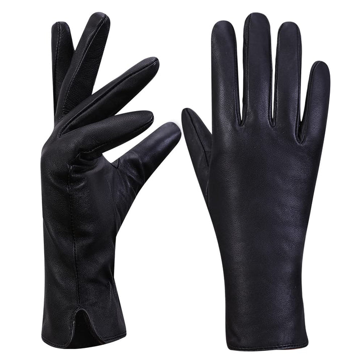 MGGMOKAY Damen Lederhandschuhe Kaschmir gefüttert XL Schwarz, XL Schwarz