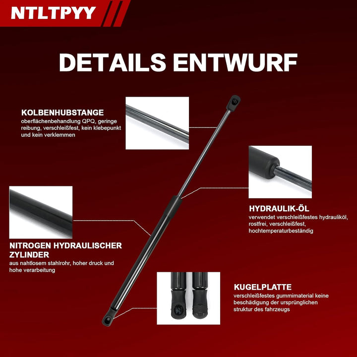 Heckklappen Gasdruckfeder Kompatibel mit Audi A3 2003-2012 8P1 A3 Sportback 2004-2016 8PA, 2 Stück H
