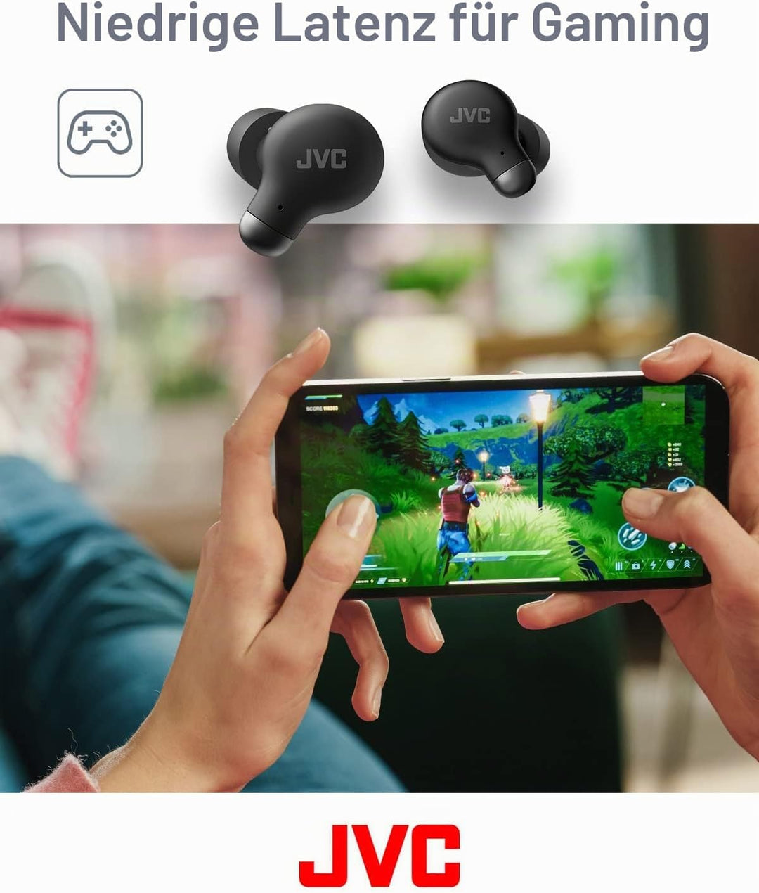 JVC HA-Z250T-B True Wireless Kopfhörer mit aktiver Geräuschunterdrückung, weiche & komfortable Memor