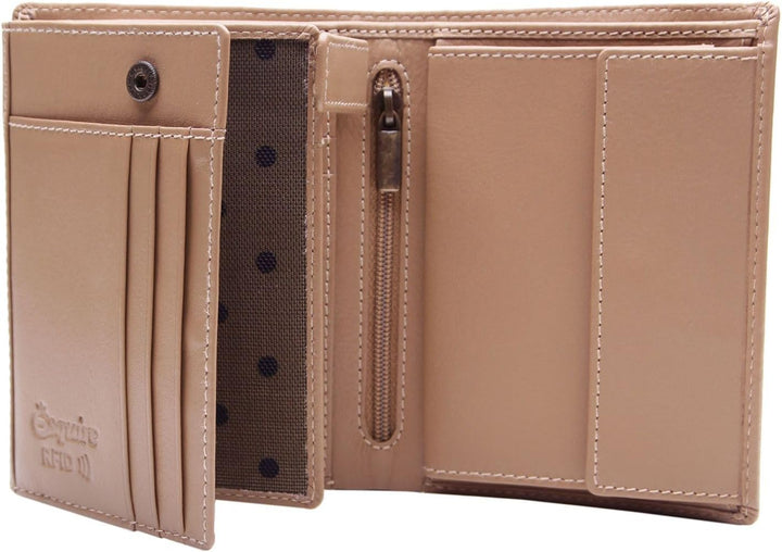 Esquire Peru Geldbörse RFID Leder 9,5 cm Einheitsgrösse Beiges Taupe, Einheitsgrösse Beiges Taupe
