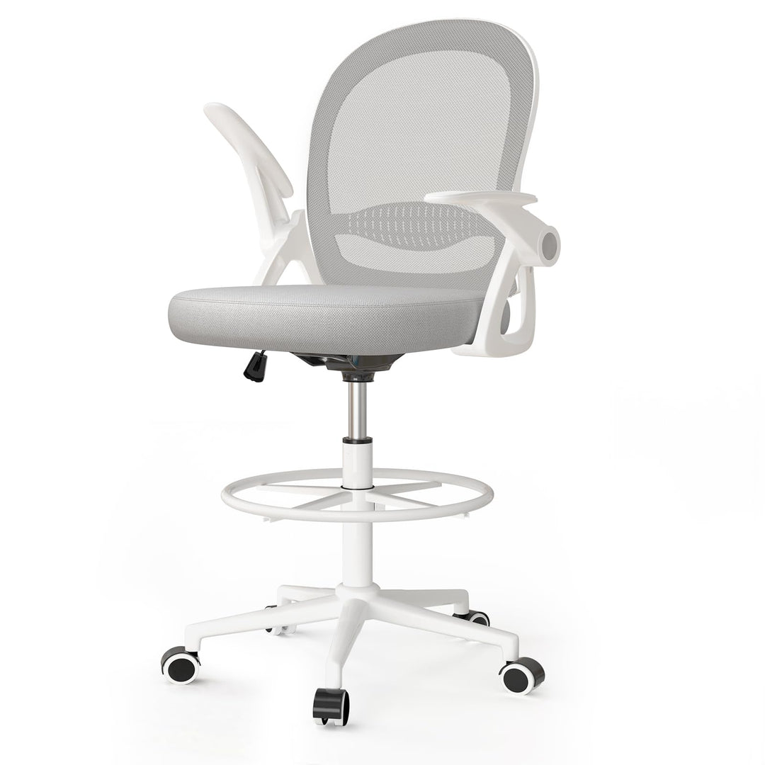 rattantree Ergonomischer Bürostuhl, Schreibtischstuhl mit Verstellbare Fussstütze Ring, Höhenverstel