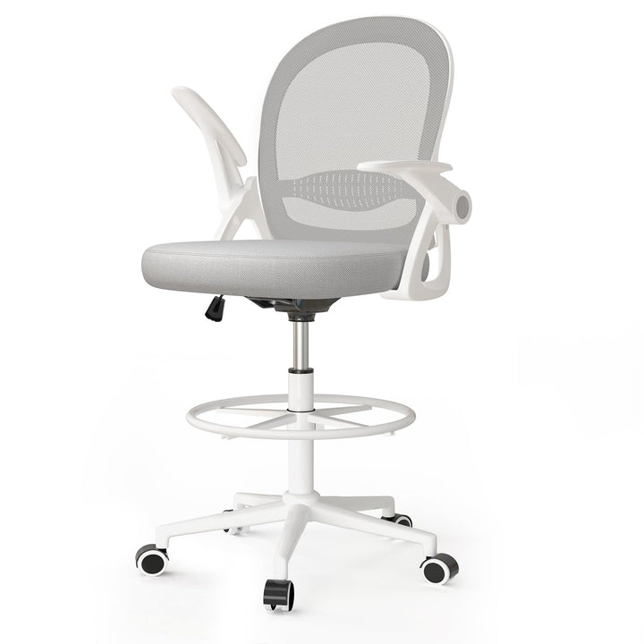 rattantree Ergonomischer Bürostuhl, Schreibtischstuhl mit Verstellbare Fussstütze Ring, Höhenverstel
