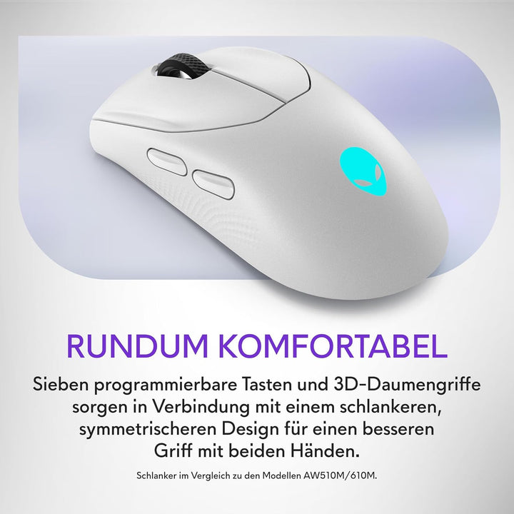 Alienware Tri-Mode kabellose Gaming Mouse AW720M - Lunar Light AW720M (Lunar Light), AW720M (Lunar L