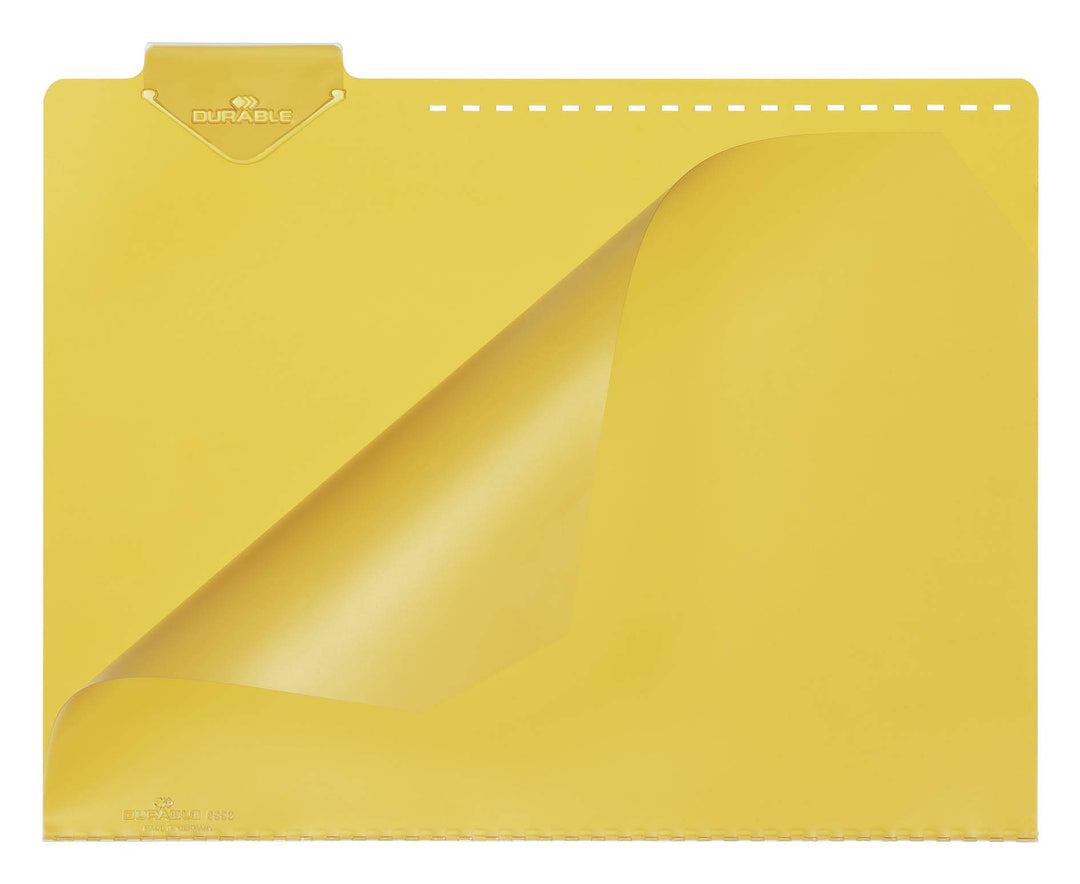 Durable Leitkarte, Belegtasche, 230/240 x 300 mm, mit Rastlochung, 1 Packung à 50 Stück, gelb, 39960