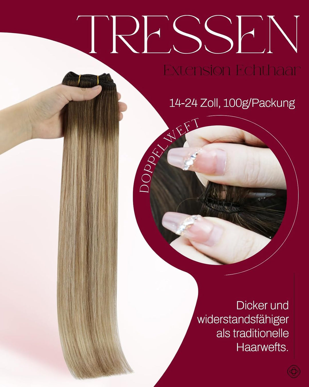 Moresoo Haartressen Echthaar Extensions Ombre Remy Hair Weave Sew in Extensions Mensch Haar Brasilia