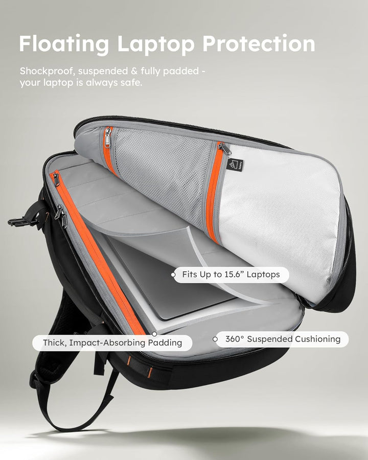 Tolaccea Reiserucksack, Handgepäck Flugzeug, TSA Freundlich Handgepäck Rucksack 35L-45L, Travel Back