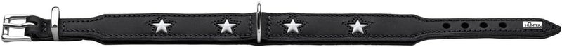 HUNTER MAGIC STAR Hundehalsband, mit Sternen, Leder, weich, 60 (M-L), schwarz schwarz 60 (M-L), schw