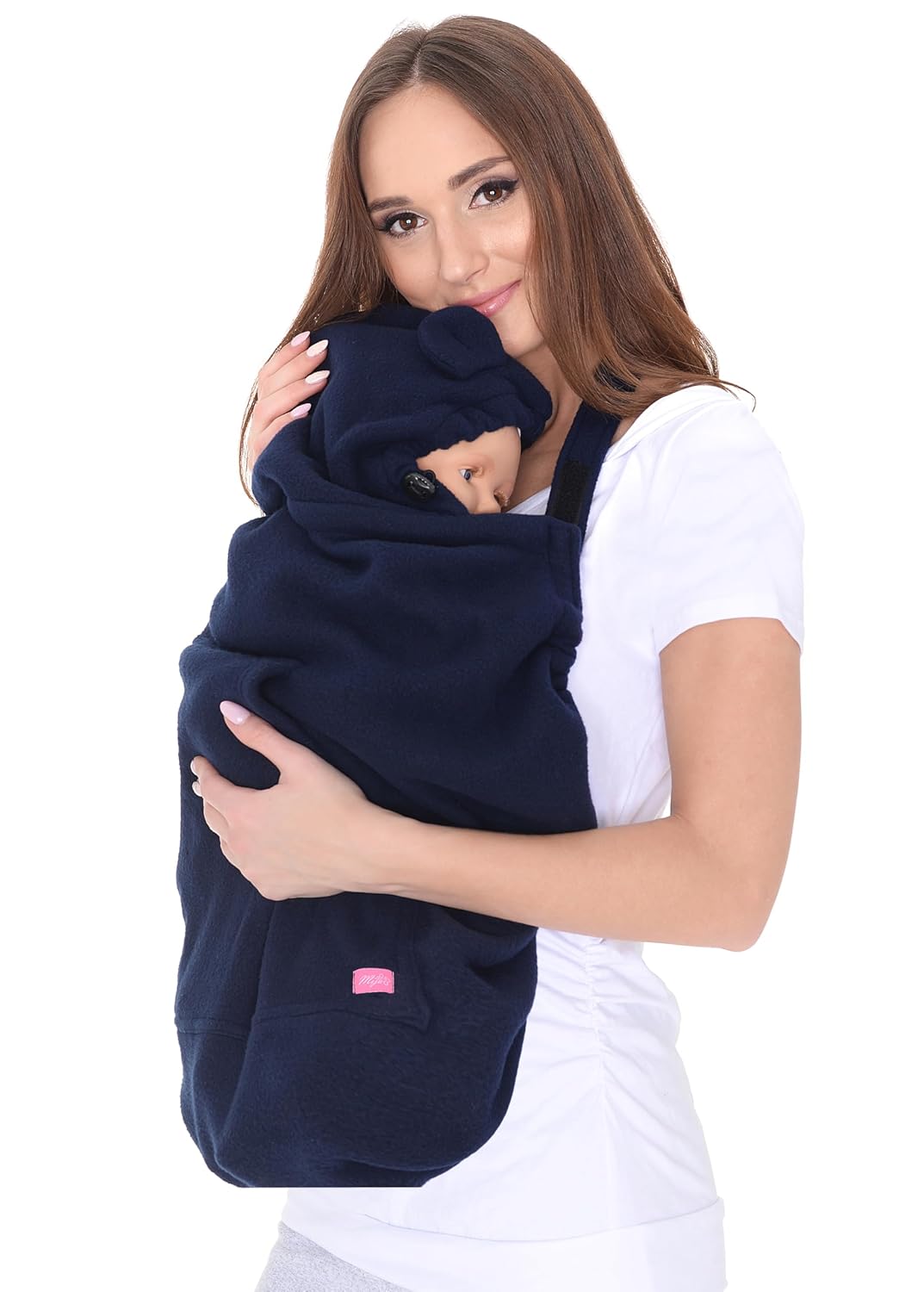 Mija - Tragecover, Universal Bezug für Baby Carrier/Tragetücher/Cape 4023 (Navy Blau/mit Vögeln) Nav