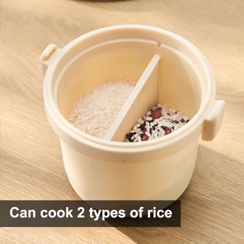 Irishom Microwave Rice Cooker Makes, Mini Reiskocher für Sushi Reis, Mikrowellen Reiskocher mit Deck