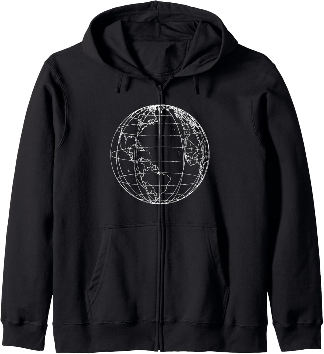Weltkugel-Linie, Kunstkarte, Planet, Erde, Atlas, Reise Kapuzenjacke