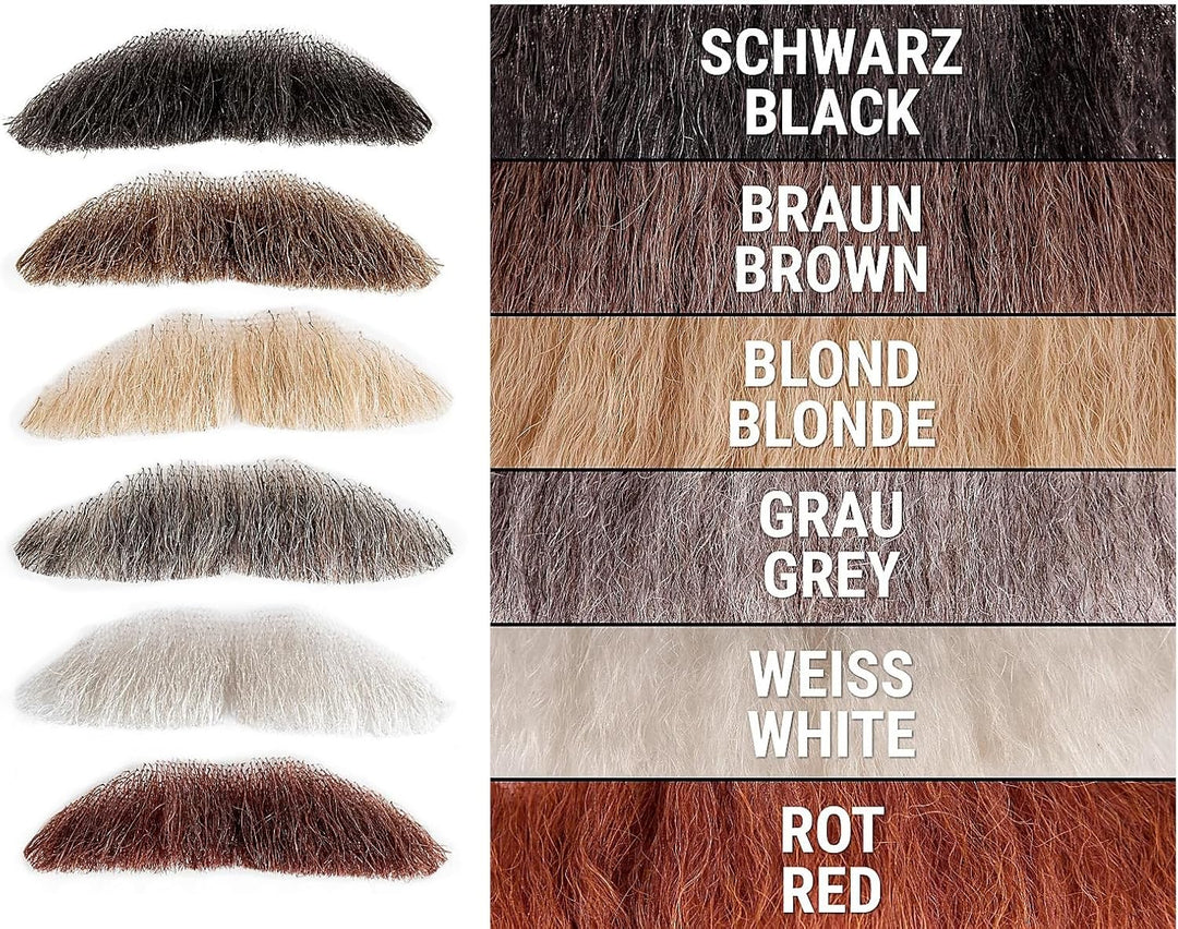 Maskworld Schnäuzer - Professioneller Oberlippenbart aus Echthaar - Schnurrbart braun - Kostüm Zubeh