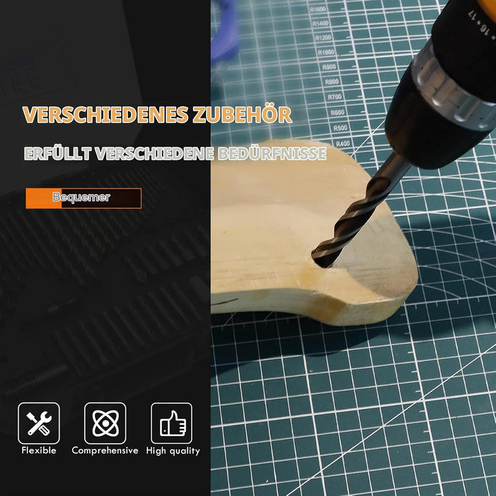 CCLIFE Bohrer Set Gemischt 400tlg für Holz, Metall, Stein, Kunststoff, Ziegel, Schraubendreher-PH PZ