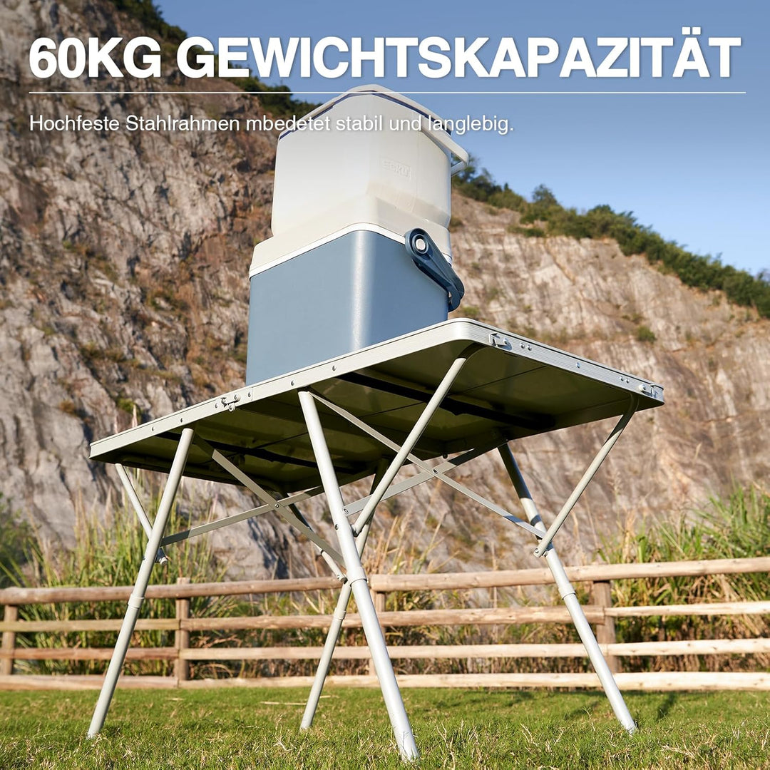 EVER ADVANCED Campingtisch faltbar 120x60cm Klapptisch XL für 4-6 Personen Falttisch bis 60kg Stabil