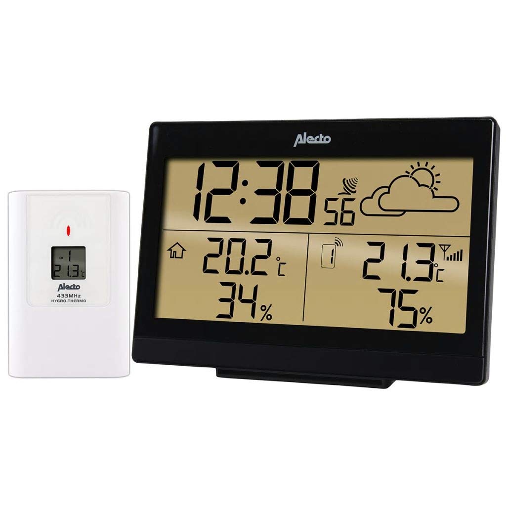 Alecto WS-2300 Funk Wetterstation - Kabelloser Sensor - Innen und Aussentemperatur - Hygrometer - We