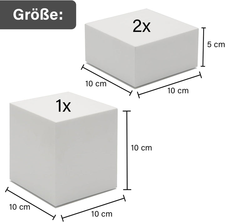 younikat Podeste 3 Stück Acryl weiss I Höhe 5 cm (2X) 10 cm (1x) I Oster Frühlings Dekoration Erhöhu