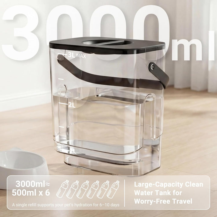 Trinkbrunnen für Katzen, Katzenbrunnen, Trennung von Frisch und Abwasser | Ohne Filter, 304 Edelstah