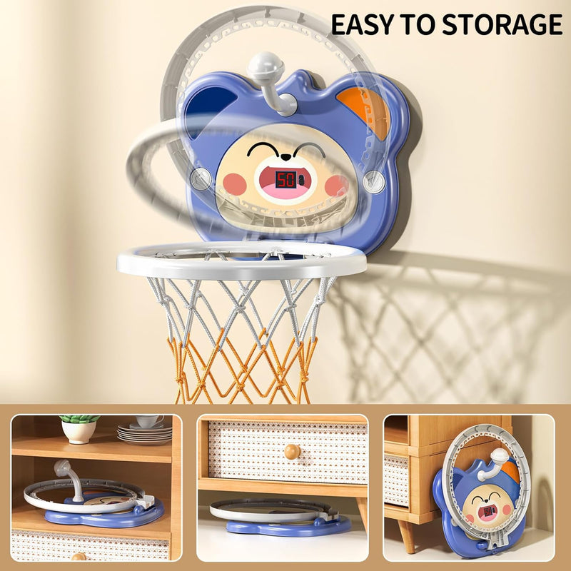 TEMI Indoor Mini Basketball Reifen für Kinder Alter 2 3 4 5 6, Kleinkinder Basketball Reifen mit auf