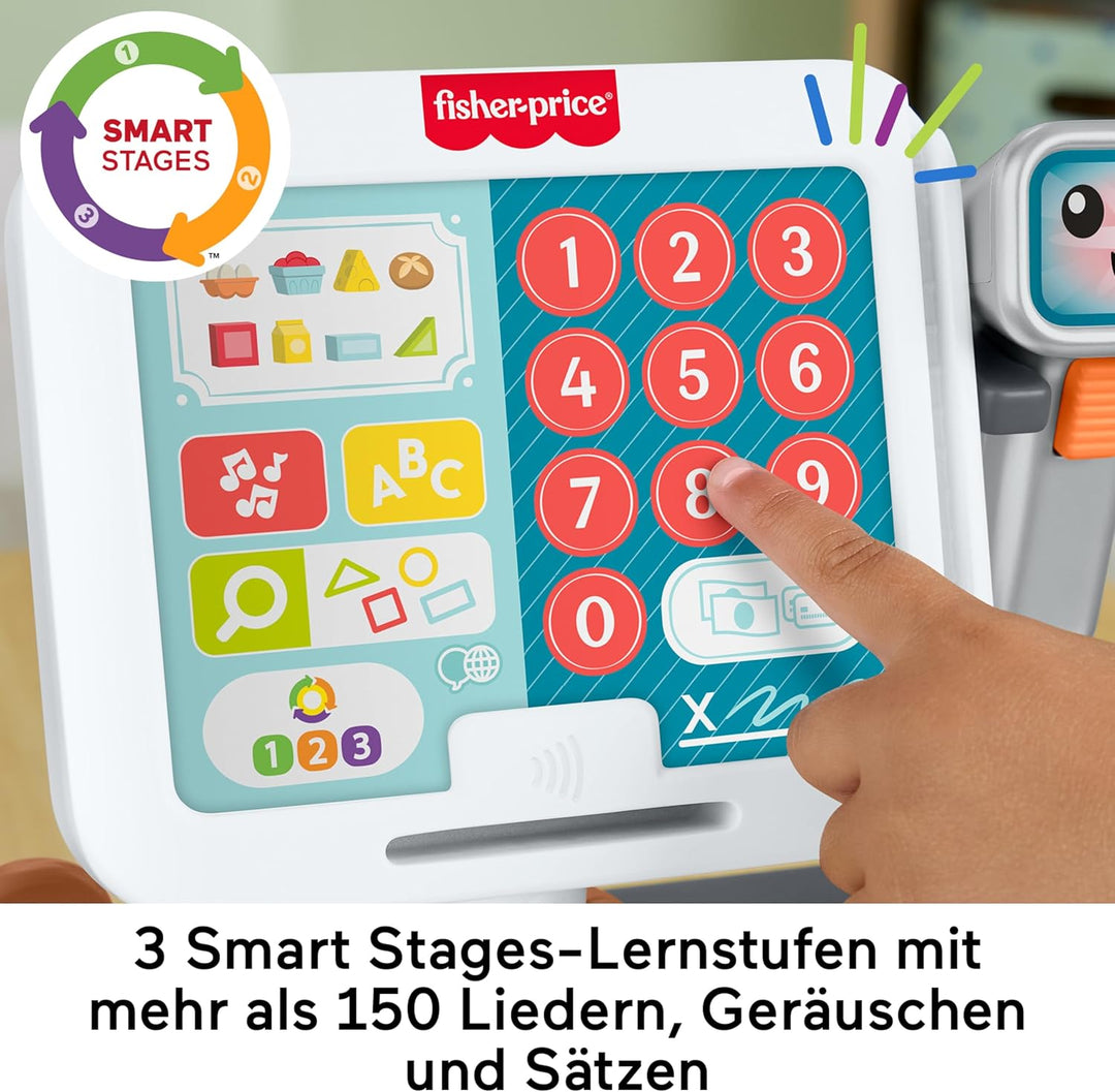 Fisher-Price Lernspielzeug für Kleinkinder Lernspass Meine erste Spielkasse, Kaufladen mit 20 Teilen