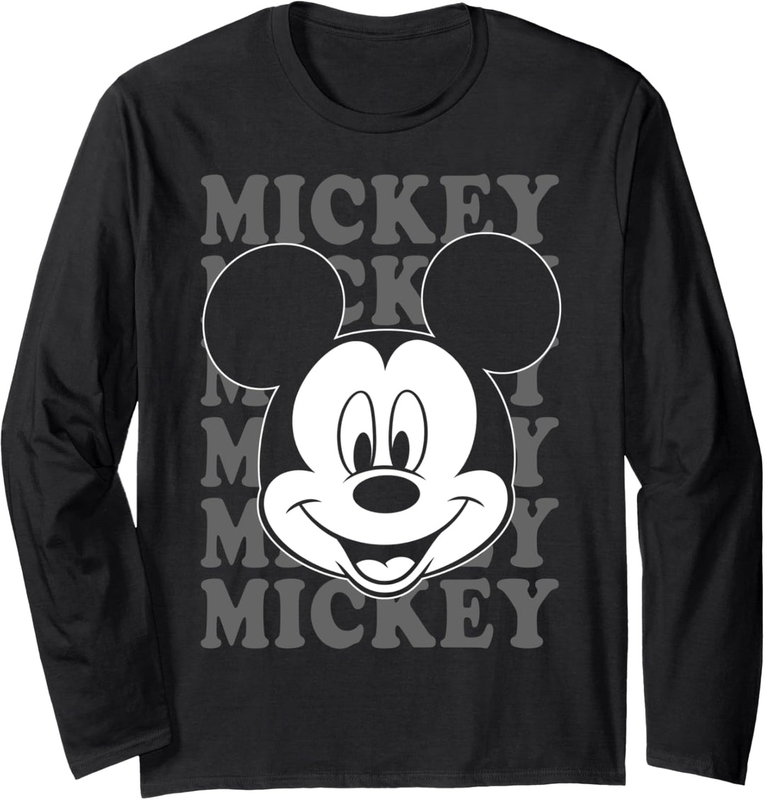 Disney Mickey And Friends Mickey Name Stack Portrait Langarmshirt