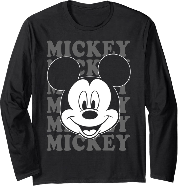 Disney Mickey And Friends Mickey Name Stack Portrait Langarmshirt