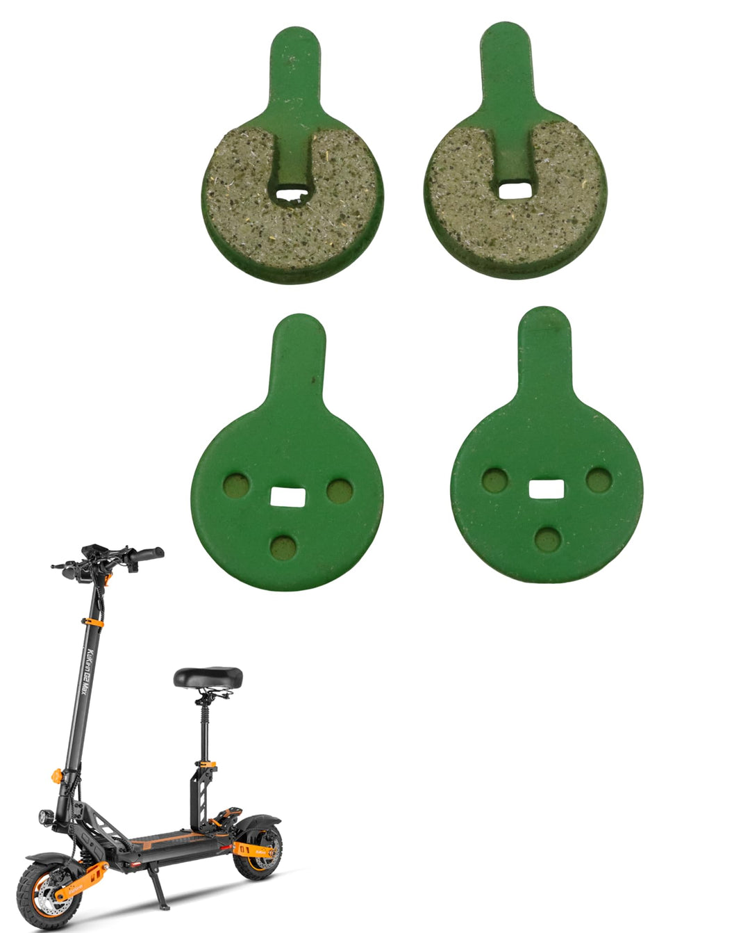 2 Paar Geräuscharme 4mm Scheibenbremsbeläge kompatibel mit KuKirin G2 Max / G2 Pro KickScooter Hitze