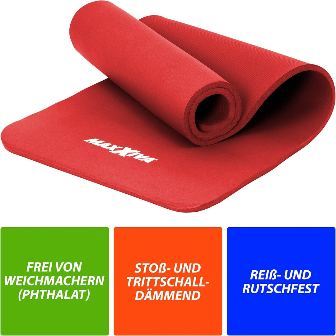 Yogamatte - 190x60x1,5 cm oder 190x100x1,5 cm, mit Tragegurt, Phthalatfrei, Rutschfest, Farbwahl - G