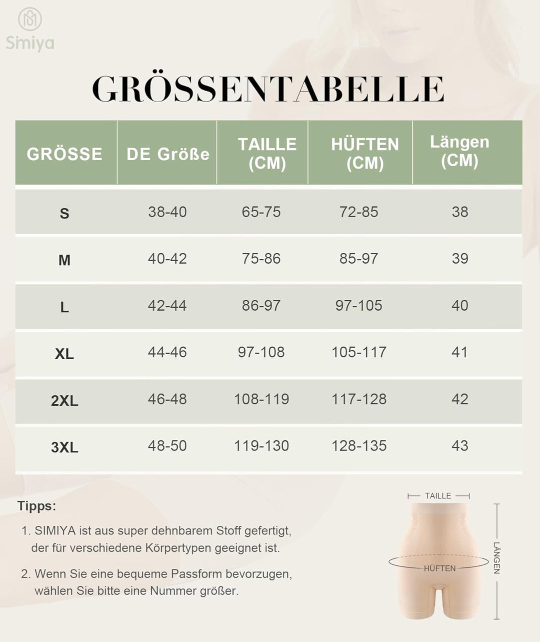 SIMIYA Bauchweg Unterhose Damen Hohe Taille Bauch Weg Shapewear Miederhose mit Bein Shaping Unterhos