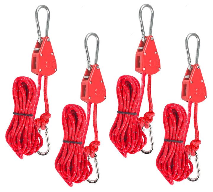 4 Stück Verstellbarer Seil Ratsche, Abspannseile mit Seilspanner, Alluring Ratchet Hanger, Reflektie