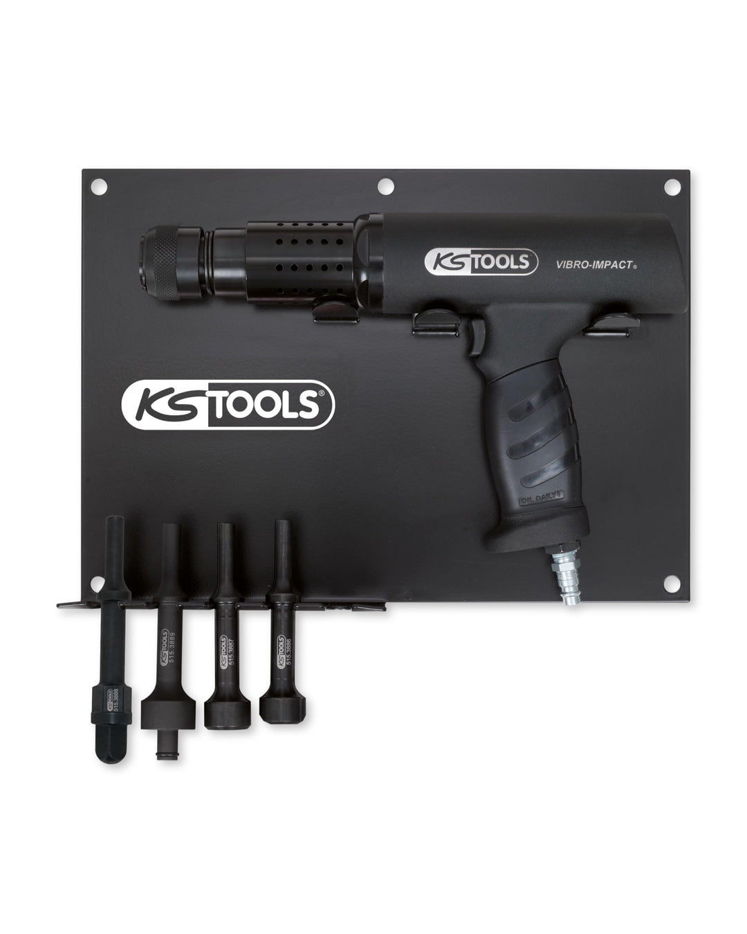 KS Tools Druckluft Meisselhammer Vibro-Impact 515.3880 I 6-teilig mit 4 Meisseln & Halter I Abbruchh