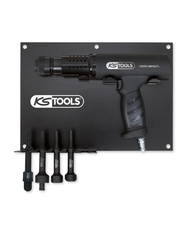 KS Tools Druckluft Meisselhammer Vibro-Impact 515.3880 I 6-teilig mit 4 Meisseln & Halter I Abbruchh