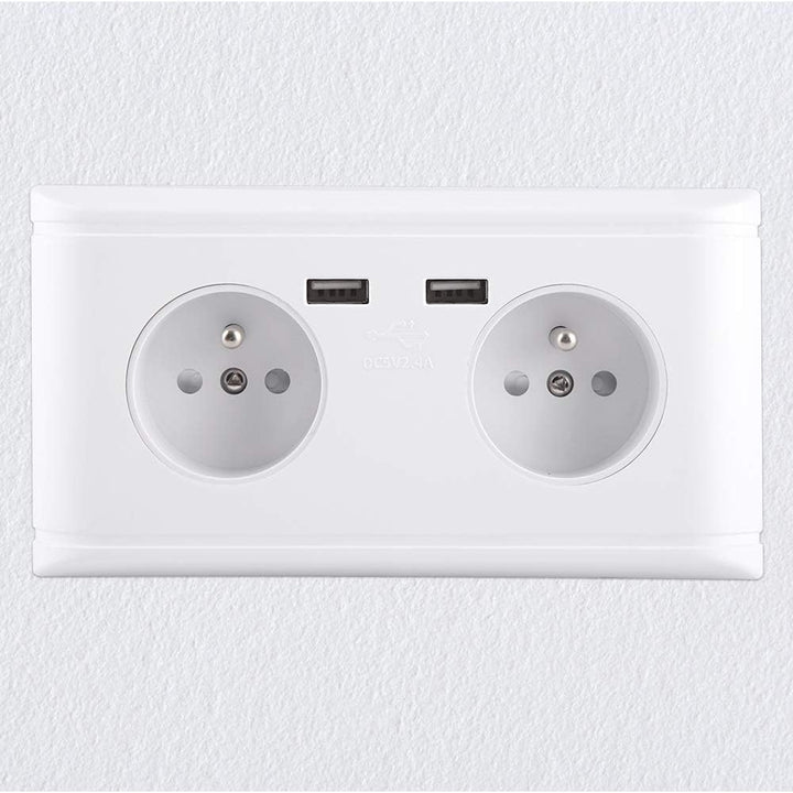 KSTE Multi-Funktions-EU-Stecker-Steckdose Steckdose mit Doppel-USB-Anschluss for Telefon 250 V Lade