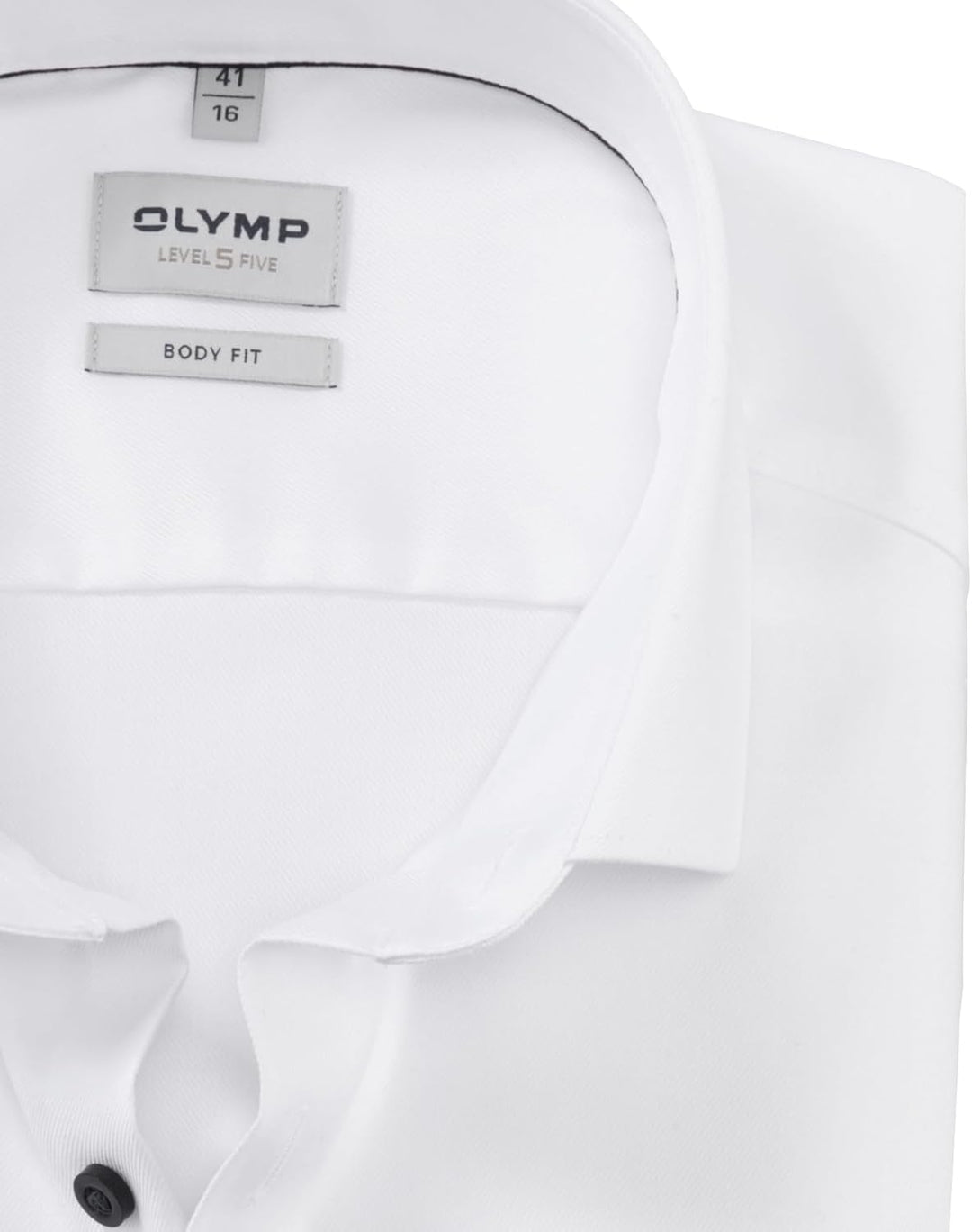 OLYMP Herren Oberhemd Langarm Level.Five.Body.fit,Twill,Body fit,Modern Kent 37 Weiss 00, 37 Weiss 0