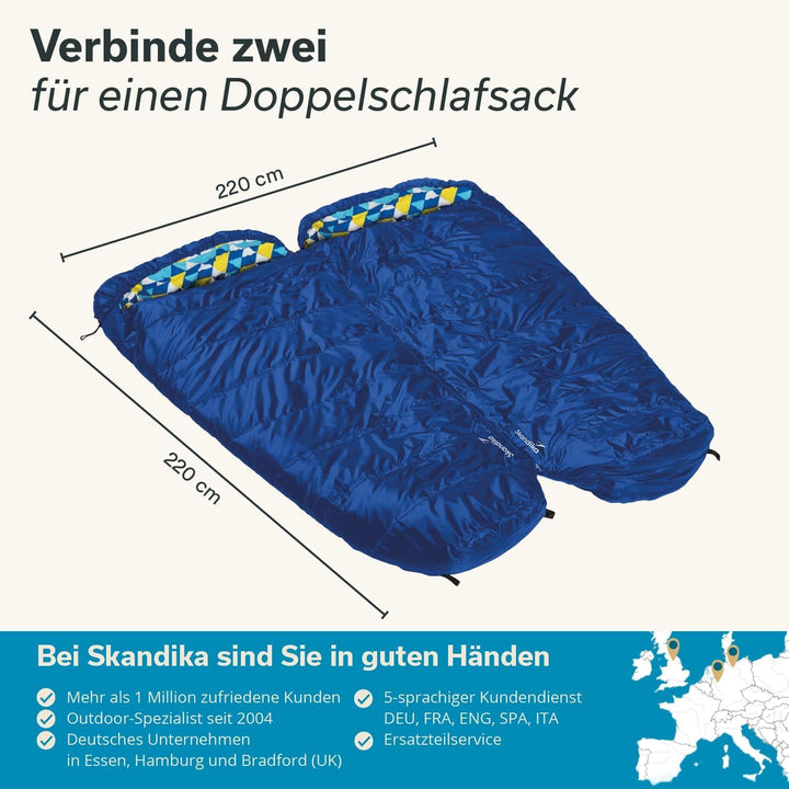 Skandika Schlafsack Vegas Flanell | XXL Mumienschlafsack mit Flanell Baumwoll oder Polycotton Innenf