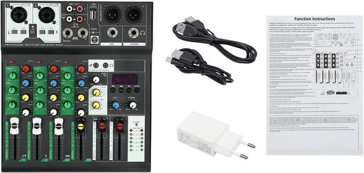 TaNeHaKi DJ Mixer 4 Kanal Sound Mixer Bluetooth Audio Mixer 4 Kanal Musikmixer Bluetooth Mini Audio