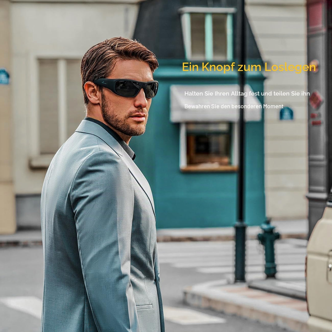 OHO 4K Ultra HD Water Resistance Video Sunglasses, Sports Action Camera with Built-in Memory and Pol