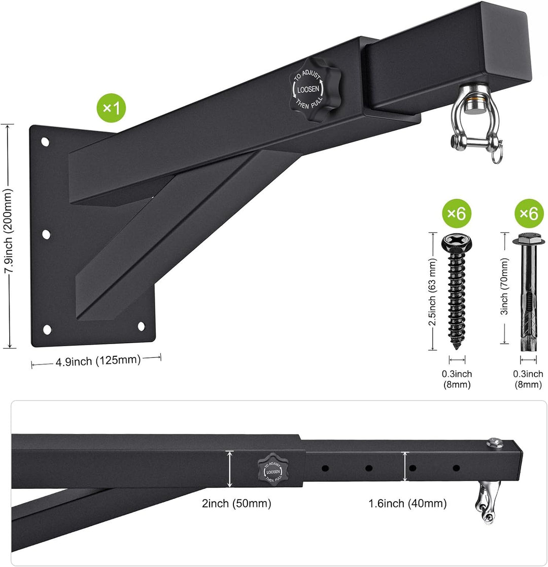 BeneLabel Punch Bag Wall Bracket Heavy Duty Home Gym Indoor Outdoor Längenverstellung: 17–25 cm, Län