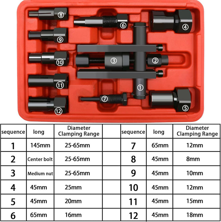 10pcs Motorrad Lagerabzieher Kit, 8-25MM Motorrad Innenlager Demontage Werkzeug, Lagerabzieher Kit m
