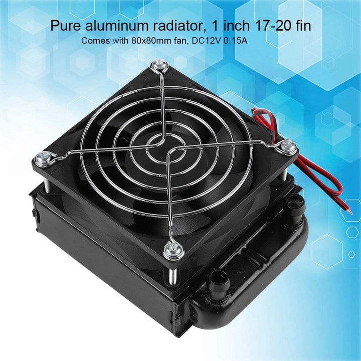 ASHATA 80mm Aluminium Radiator, 80mm Radiator - CPU Wasserkühlung 8 Röhren Aluminiumheizkörper,Wasse