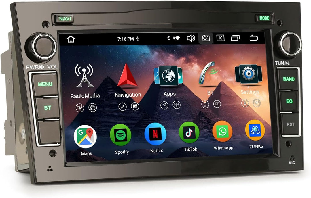 Erisin 7 Zoll 8-Kern 4GB+64GB Android 16 Autoradio Bluetooth GPS Navigation für Opel Corsa D Corsa C