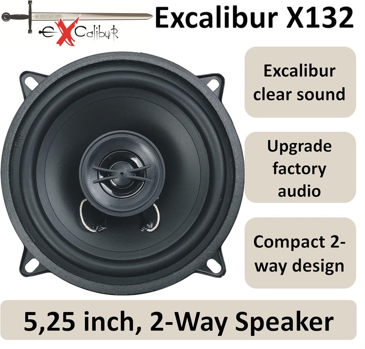 Excalibur X132-5.25'' (13cm) 2-Wege Koaxial 300W Auto-Lautsprecher