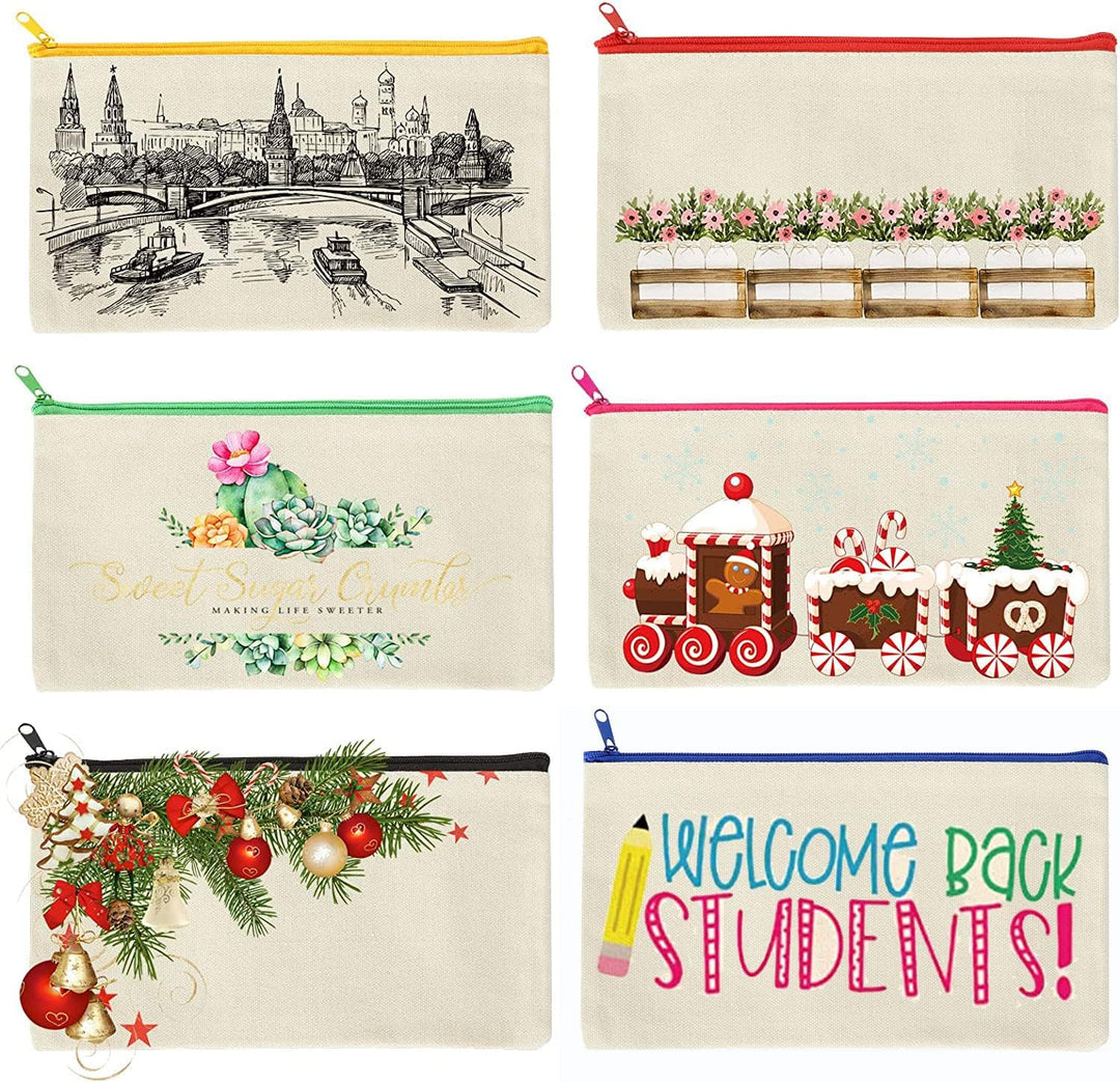 SENENQU 30 Stück DIY Blanko Stoffbeutel Mit Reissverschluss Bunt, 12 × 21cm Klein Stoffbeutel Zum Be