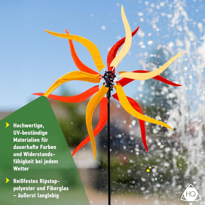 HQ Design Windspiration - Windmill, UV-beständige und wetterfeste Windspiel Deko für Garten, Terrass