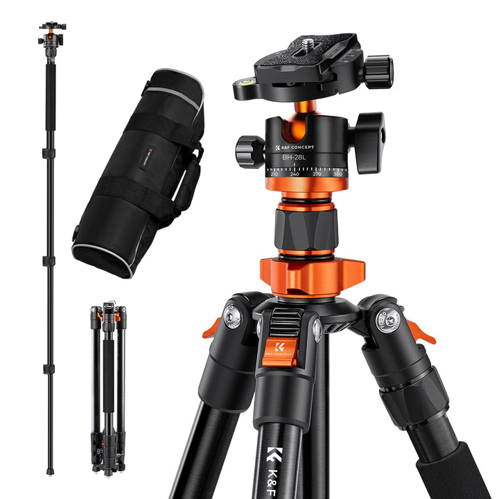 K&F Concept K254A1(SA254M1) Kamera Stativ, kompaktes Stativ 158cm für Spiegelreflexkamera, DSLR Trip