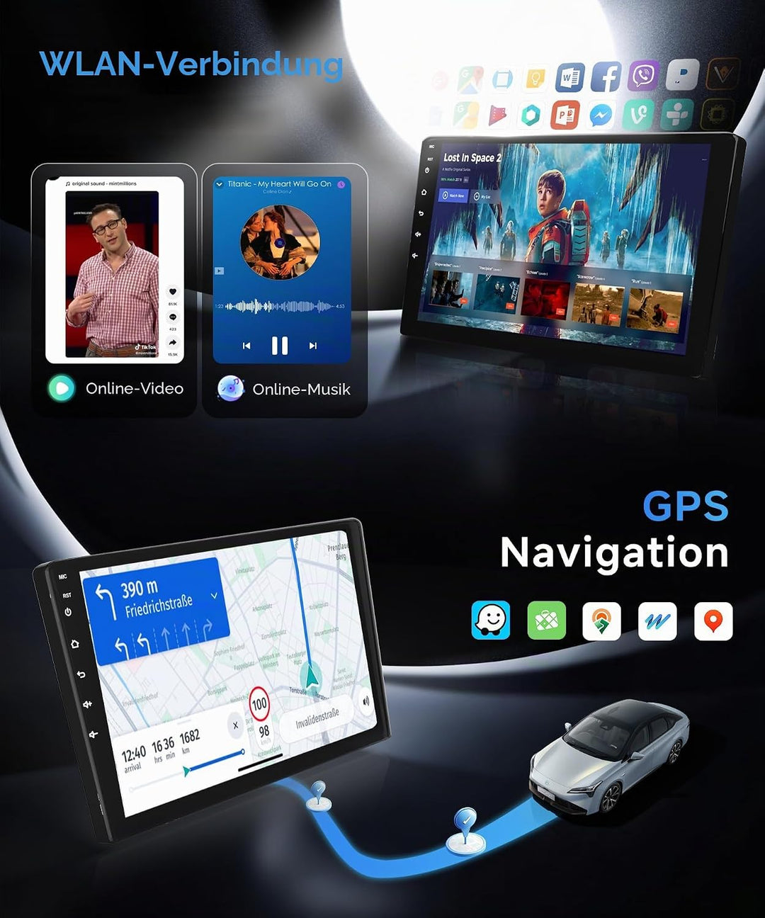 8 Kerne 6+128G Android Autoradio für Ford Transit Custom Tourneo 2013-2018 Wireless Carplay 9 Zoll m