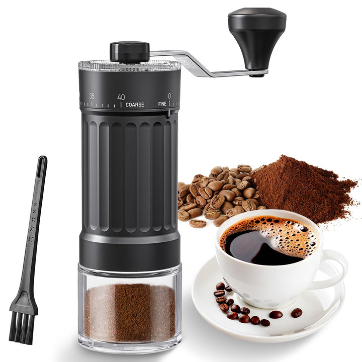 Manuelle Kaffeemühle, Tragbare Manuelle Handkaffeemühle mit 30g Kapazität, 40 verstellbare Einstellu