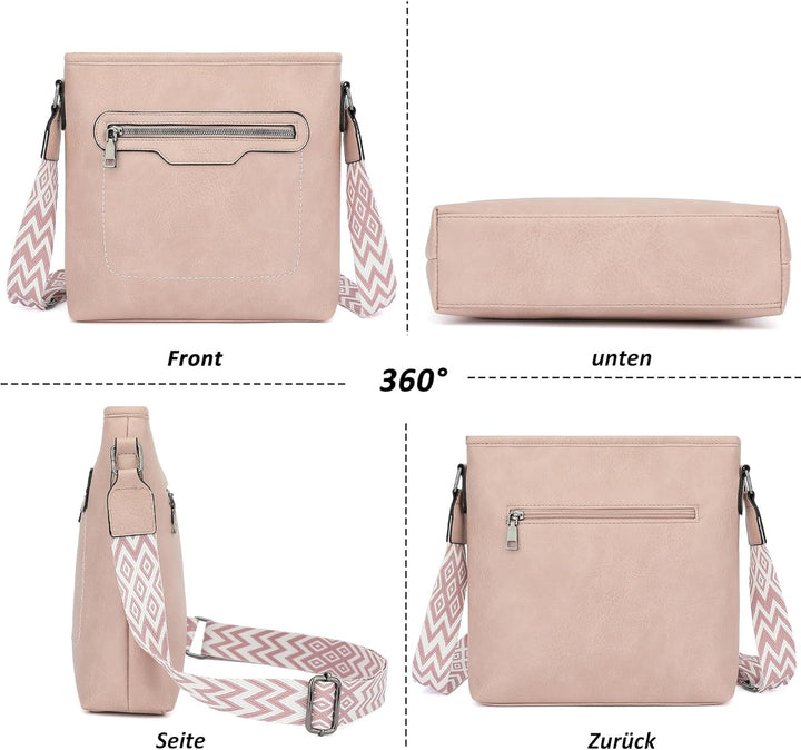 TANTOMI Umhängetasche Damen, Leicht Damen Schultertasche aus PU Leder, Handtasche Damen für Verstell