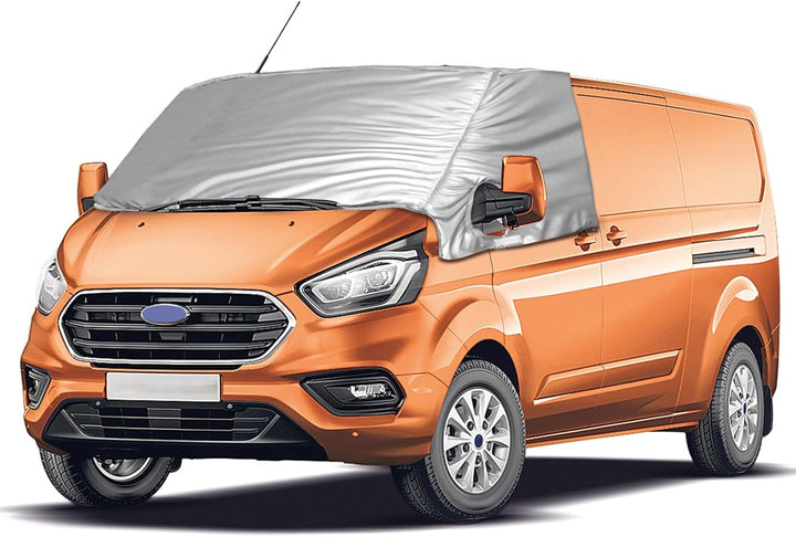 Externe Thermo Scheibenabdeckung passend für Transit Custom 2012-2024, Luxus Silber Wrap Windschutzs